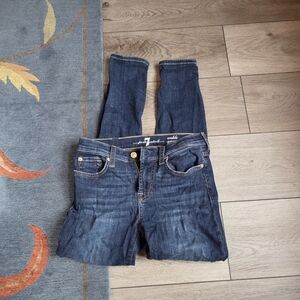 7 For All Mankind Dark Indigo Women's Cropped Jeans